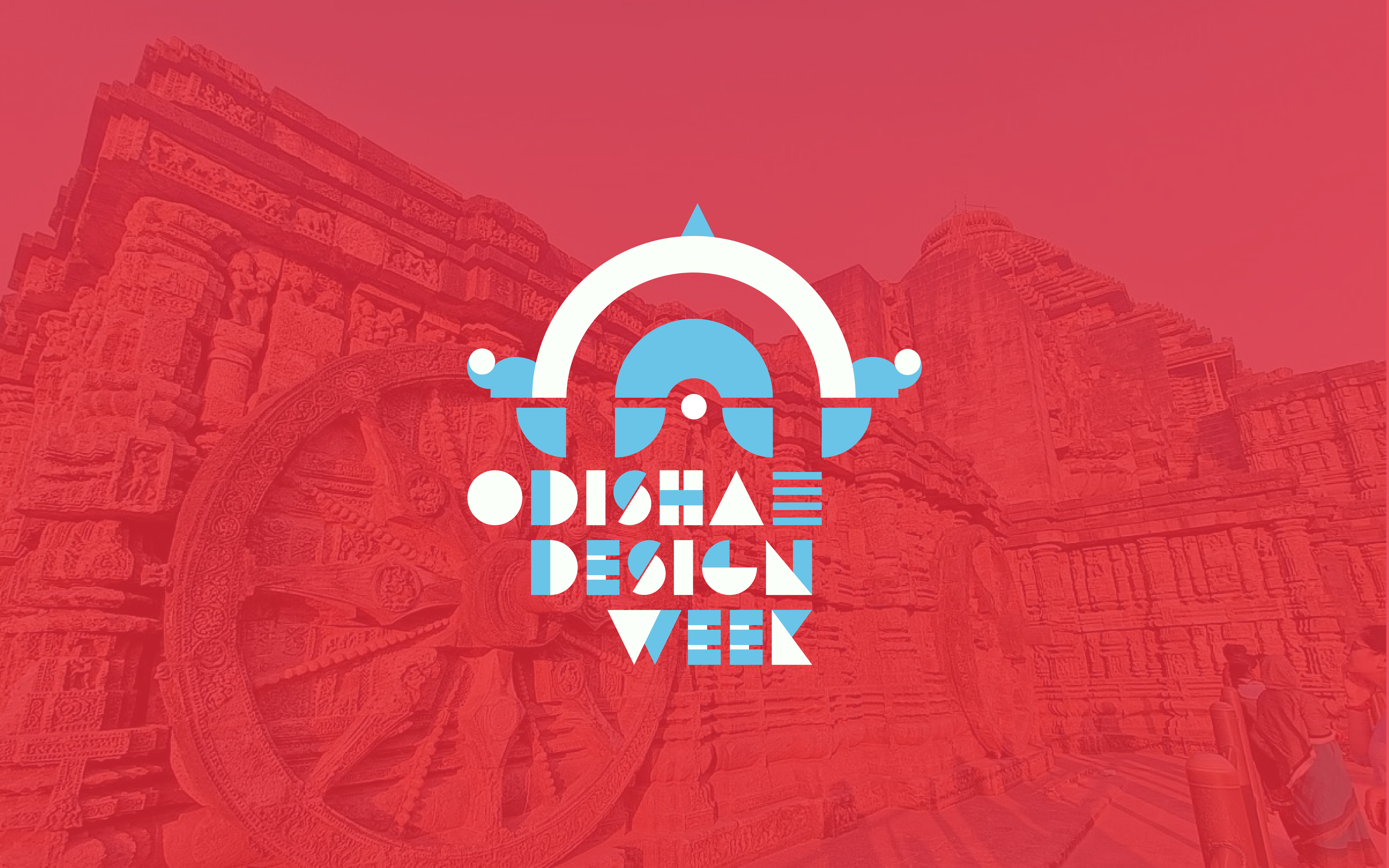 Odisha Design Week key visual: logo over Konark temple.